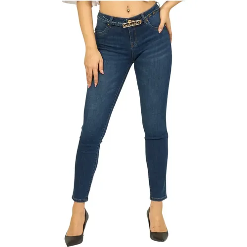 Stretch Denim Cropped Jeans , Damen, Größe: W30 - Gaudi - Modalova