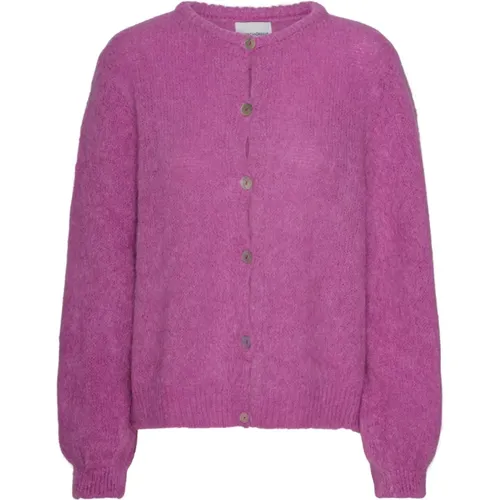 Weicher Alpaka Cardigan Perl lila - American Dreams - Modalova