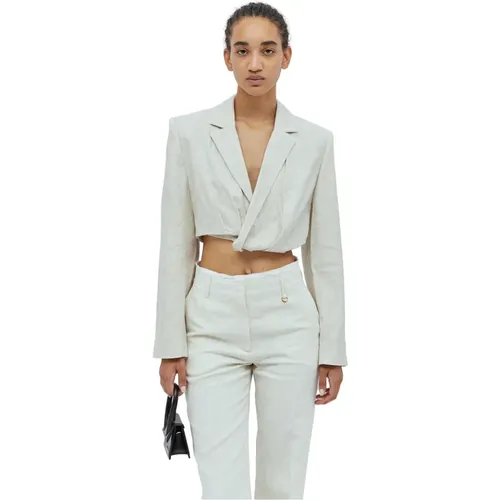 Kurzer Blazer mit Kerbrevers , Damen, Größe: M - Jacquemus - Modalova