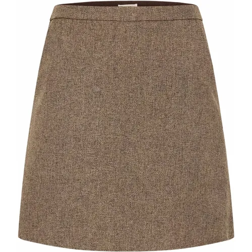 Classic Melange Skirt , female, Sizes: L - Soaked in Luxury - Modalova