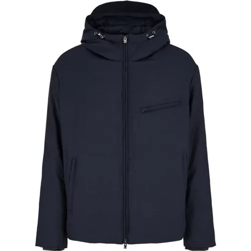 Wool Blend Water-Resistant Coat , male, Sizes: S, M, L, XL, 2XL - Emporio Armani - Modalova