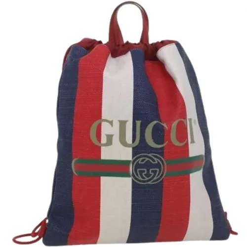 Pre-owned Backpacks, unisex, , Size: ONE SIZE Pre-owned Canvas Backpack - Gucci Vintage - Modalova