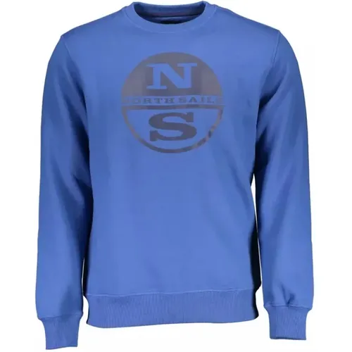 Blauer Crewneck-Sweatshirt mit Logo-Print , Herren, Größe: 2XL - North Sails - Modalova