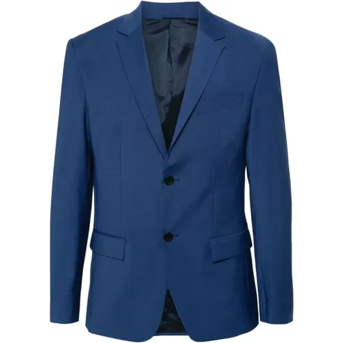 Blaue Wollmischungsjacke Mit Revers , Herren, Größe: XL - Calvin Klein - Modalova