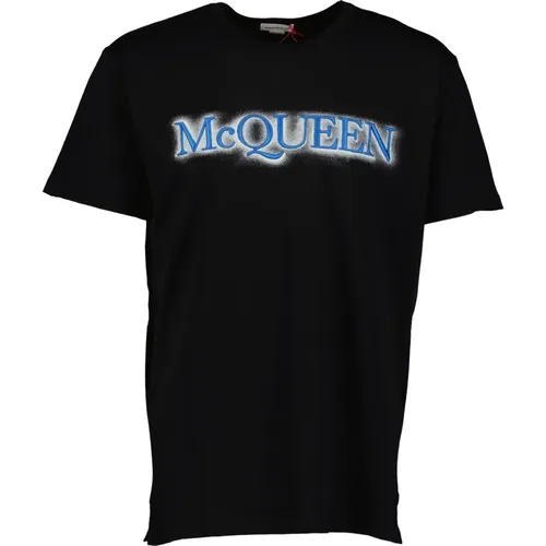Logo besticktes T-Shirt , Herren, Größe: L - alexander mcqueen - Modalova