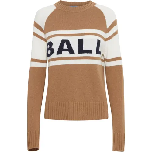 Logo Knit Sweater Cumin Melange , female, Sizes: S, 2XL, XS, L, XL - Ball - Modalova