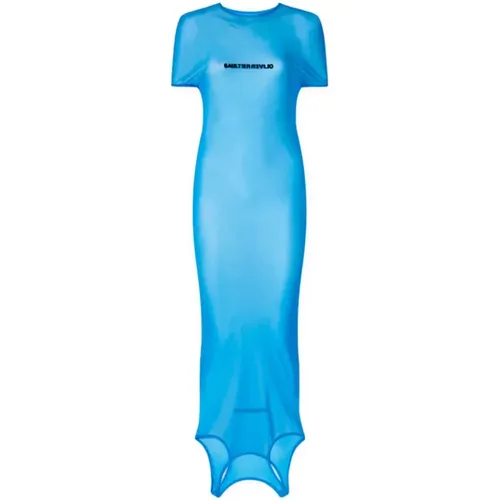 Double Side Mesh Dress in Ibiza Style , female, Sizes: M, XS - Jean Paul Gaultier - Modalova