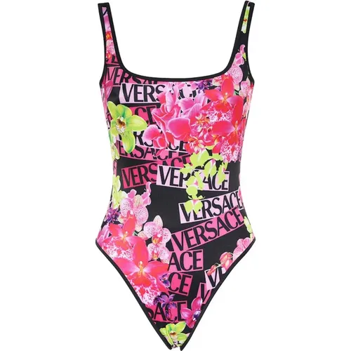 One-piece, female, , Size: S One-piece Swimsuit with Fantasy Print - Versace - Modalova