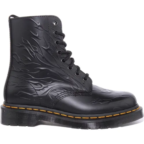 Flames Leather Boots , female, Sizes: 4 UK - Dr. Martens - Modalova