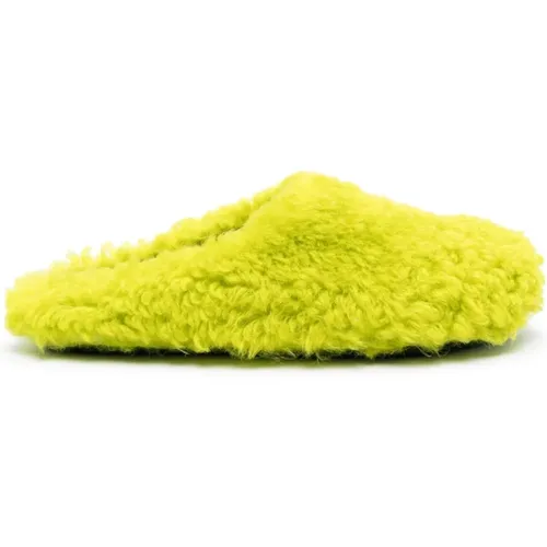 Stylish Lime Sabot Slippers for Men , male, Sizes: 10 UK - Marni - Modalova