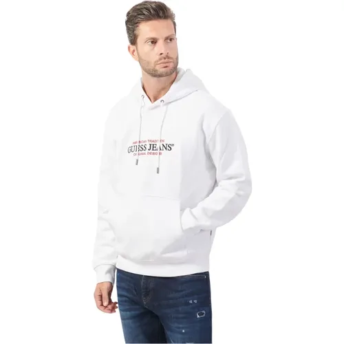 Cotton Hoodie with American Tradition Logo , male, Sizes: M, XL - Guess - Modalova