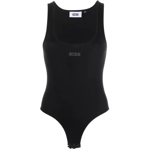 Casual Schwarzer Body Jersey Bodysuit , Damen, Größe: L - GCDS - Modalova