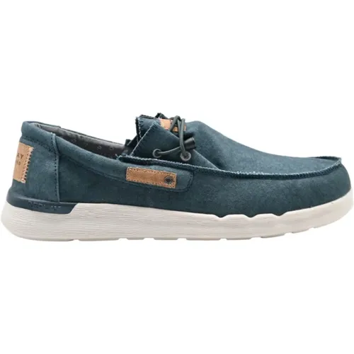 Casual Sneakers Navy Blue Alcyon Cotton , Herren, Größe: 46 EU - Replay - Modalova