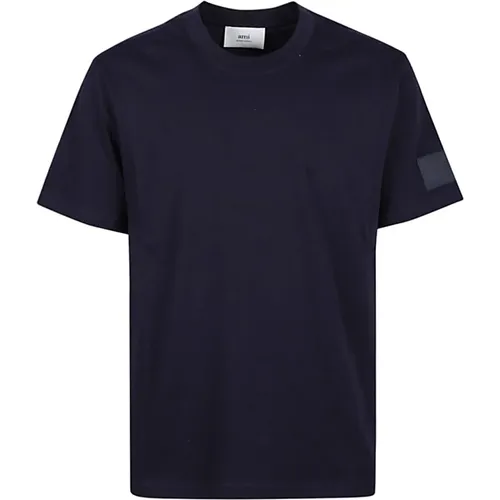 Logo Patch Cotton T-shirt , male, Sizes: M - Ami Paris - Modalova