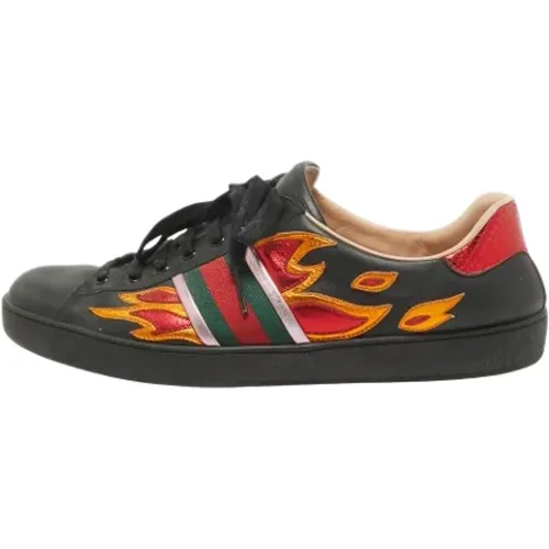 Pre-owned Sneakers, male, , Size: 12 1/2 US Pre-owned Leather sneakers - Gucci Vintage - Modalova