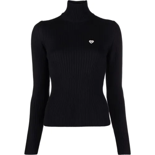 Turtlenecks, female, , Size: L Ribbed Logo Jumper - Casablanca - Modalova