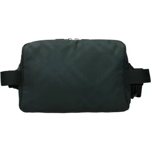 Belt Bags, male, , Size: ONE SIZE Check Print Nylon Backpack with Adjustable Straps - Burberry - Modalova