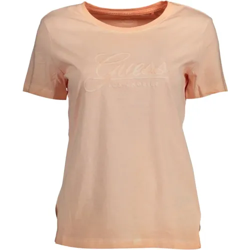 Stilvolles Rosa besticktes Logo-T-Shirt - Guess - Modalova