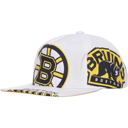 Caps, male, , Size: ONE SIZE Boston Bruins Flat Visor Cap - Mitchell & Ness - Modalova