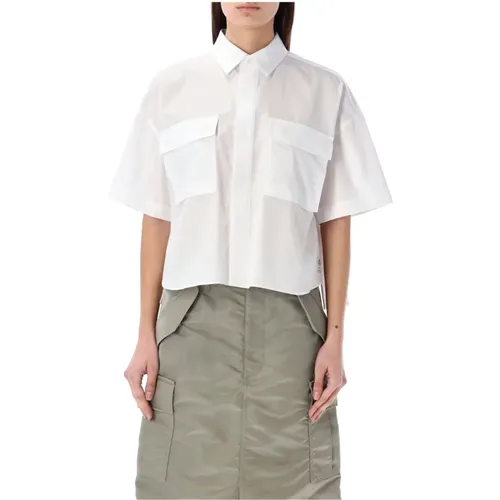 Pleated Back Shirt Collaboration , female, Sizes: L, M - Sacai - Modalova
