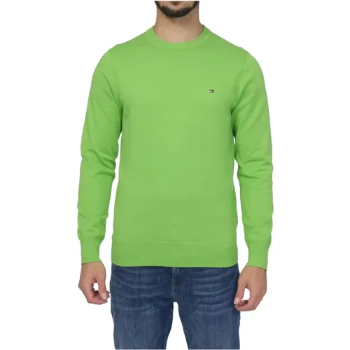 Mw0Mw214316 LWY Men`s Fluo Sweater , male, Sizes: XL, S, L, M - Tommy Hilfiger - Modalova
