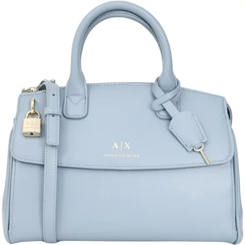 Blau Umhängetasche mit Schloss - Armani Exchange - Modalova