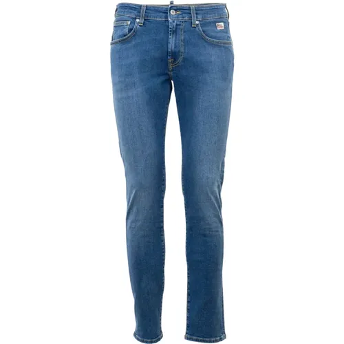 Italian Slim-Fit Stretch Denim Jeans , male, Sizes: W38 - Roy Roger's - Modalova