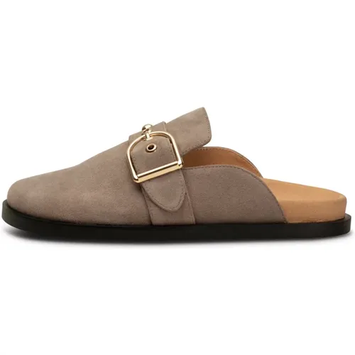 Siri Schnallen Clog Wildleder - Taupe , Damen, Größe: 39 EU - Shoe the Bear - Modalova