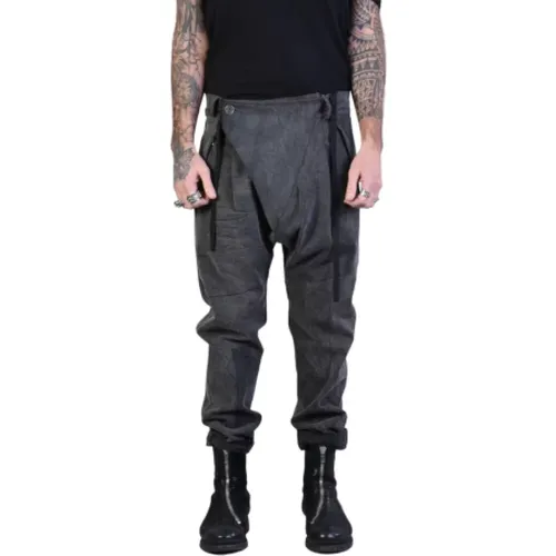 Wide Trousers, male, , Size: XL Washed Flap Zip Pants - La Haine Inside Us - Modalova