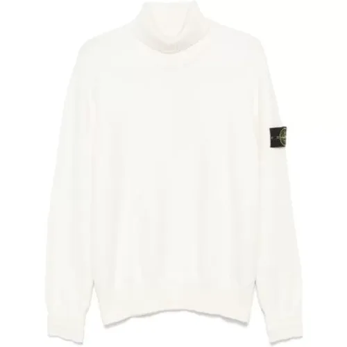 Turtlenecks, male, , Size: S Compass Knit Cotton Sweater - Stone Island - Modalova