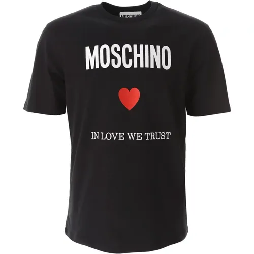 T-Shirts, male, , Size: XL Cotton Love Trust T-shirt - Moschino - Modalova