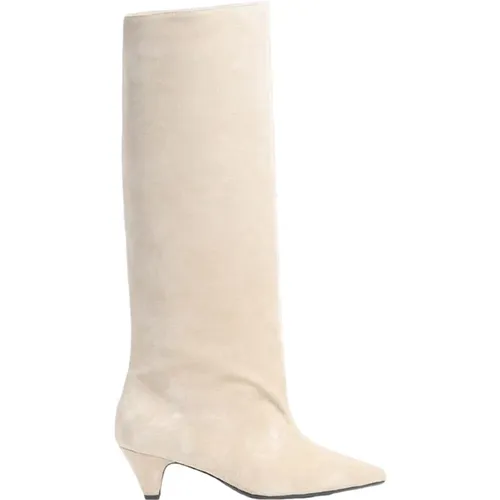Pointed Leather Cone Heel Boots , female, Sizes: 3 UK - Anna F. - Modalova