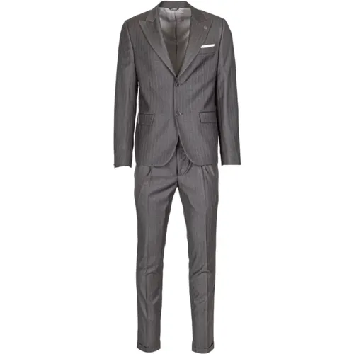 Single Breasted Suits, male, , Size: M Pinstripe Suit Set - Daniele Alessandrini - Modalova