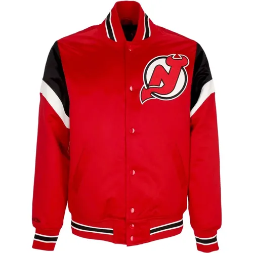 Bomber Jackets, male, , Size: L NHL Heavyweight Bomber Jacket Devils Celebration - Mitchell & Ness - Modalova