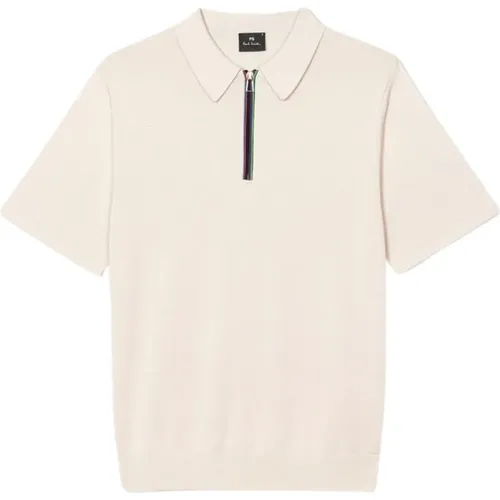 Graue Zip Neck Polo , Herren, Größe: S - PS By Paul Smith - Modalova