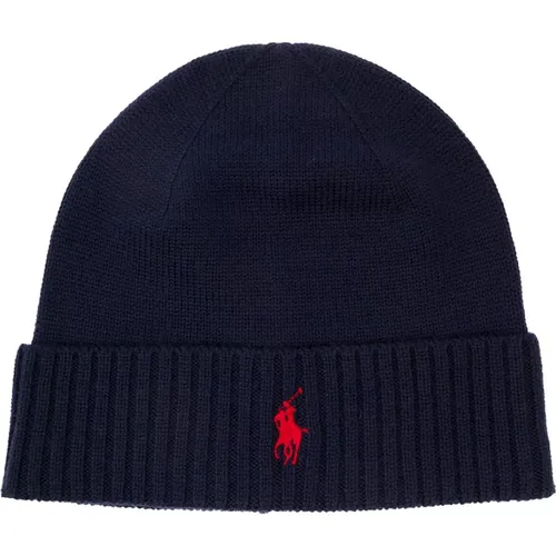 Beanies, male, , Size: ONE SIZE Embroidered Logo Beanie Hats - Polo Ralph Lauren - Modalova