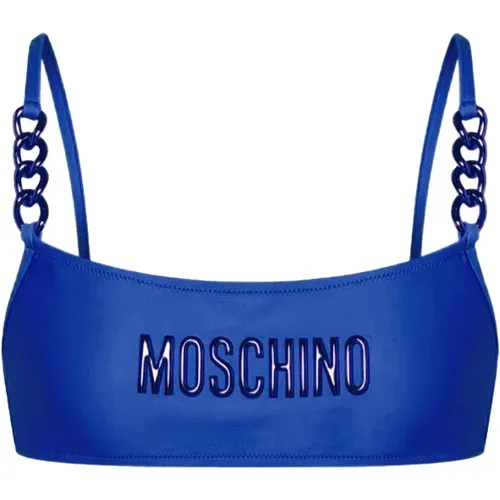 Bikinis, female, , Size: L Metal Chain Bikini Top - Moschino - Modalova