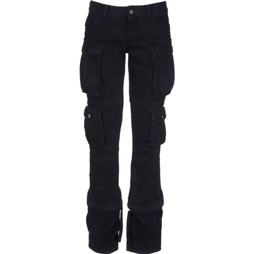 Schwarze Skinny Multitask Hose Essie,Schwarze Cargo-Jeans Mit Niedriger Taille - The Attico - Modalova