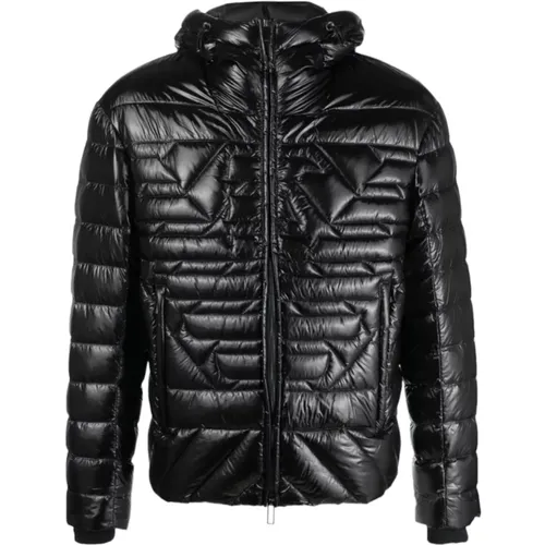 Quilted Hooded Jacket with Eagle Logo , male, Sizes: XL - Emporio Armani - Modalova