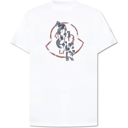 T-Shirt mit Logo Moncler - Moncler - Modalova