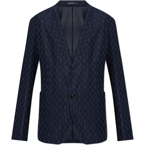 Blazers, male, , Size: 3XL Wool blazer - Emporio Armani - Modalova