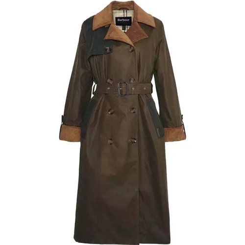 Waxed Trench Coat with Iconic Details , female, Sizes: XL - Barbour - Modalova