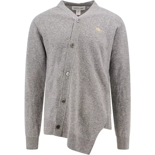 Grey Knitwear V-Neck Long Sleeve , male, Sizes: L - Comme des Garçons - Modalova