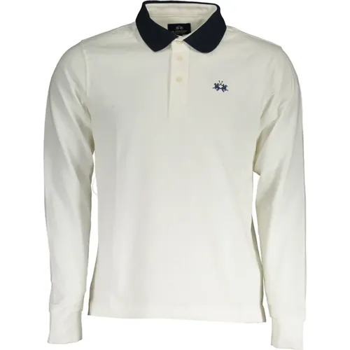 Weißes Baumwoll-Poloshirt mit Langen Ärmeln , Herren, Größe: XL - LA MARTINA - Modalova