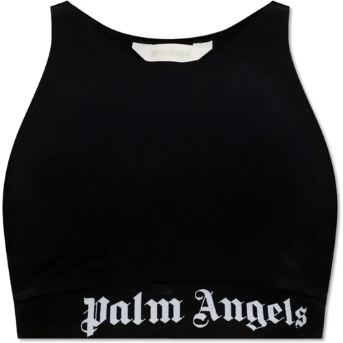 Top mit Logo , Damen, Größe: S - Palm Angels - Modalova