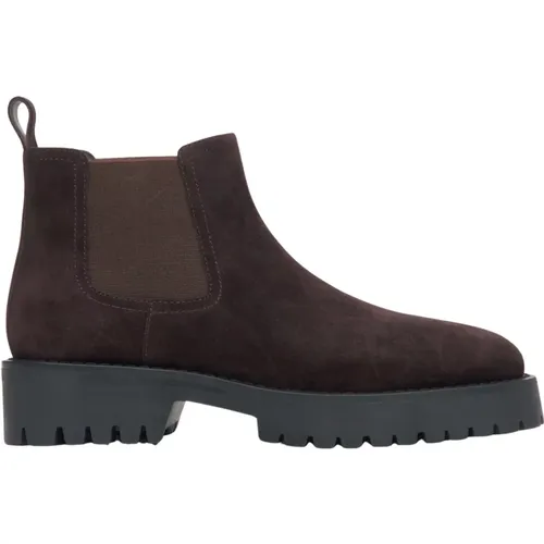 Women's Dark Low-Top Chelsea Boots made of Genuine Velour Er00115906 , female, Sizes: 6 UK, 3 UK, 2 UK, 7 UK - Estro - Modalova