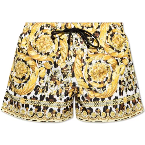 Beachwear, male, , Size: M Printed swim shorts - Versace - Modalova