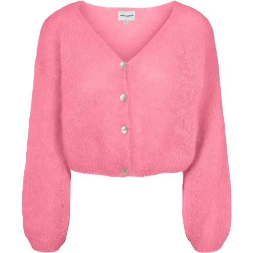 Rosa Cropped Mohair Cardigan , Damen, Größe: S - American Dreams - Modalova