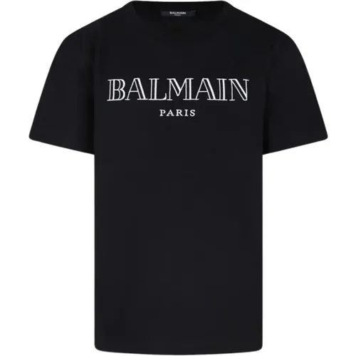 Bio-Baumwolle Besticktes T-Shirt - Balmain - Modalova
