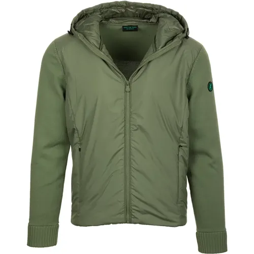 Grüne Leichte Jacke für Modebewusste Männer , Herren, Größe: L/Xl - Save The Duck - Modalova